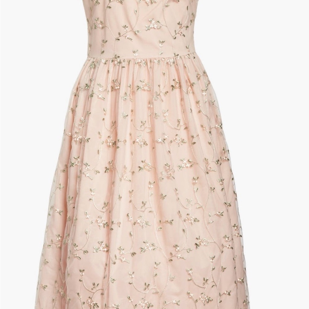 Floral Embroidered Peach Dress - Picture 3 of 11